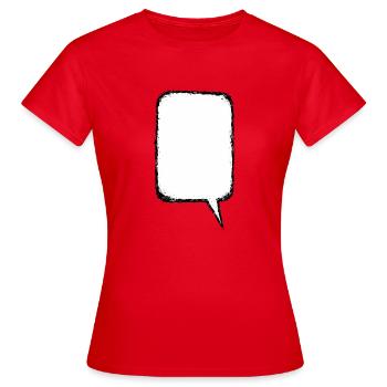 Sprechblase_Grunge_Hochkant - T-shirt Femme - rouge - Devant - AI Model Female 172 dark (172cm)