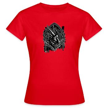 Okkulte Baphomet und Esoterische Siegel – Dunkler Goth - Frauen T-Shirt - Rot - Vorne - AI Model Female 172 dark (172cm)