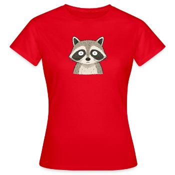 TINY ACTIVISTS | Raccoon - Women's T-Shirt - red - Front - AI Model Female 172 dark (172cm)