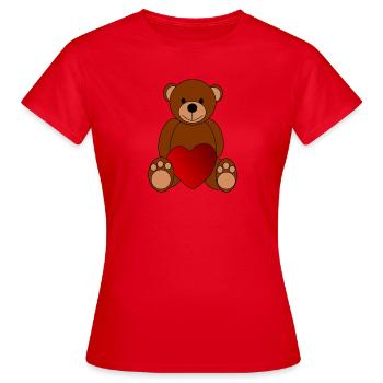 teddybaer teddy baer grizzly braunbaer schwarzbaer - Frauen T-Shirt - Rot - Vorne - AI Model Female 172 dark (172cm)