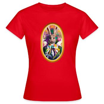 Häschen - Frauen T-Shirt - Rot - Vorne - AI Model Female 172 dark (172cm)