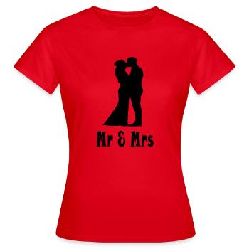 Mr Mrs - Women's T-Shirt - red - Front - AI Model Female 172 dark (172cm)