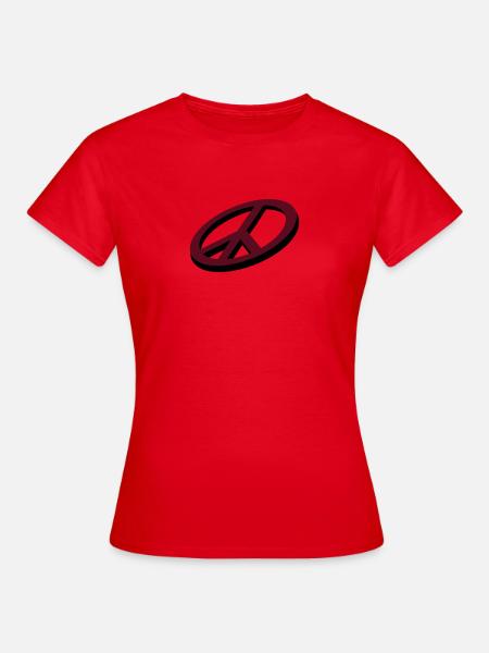 Frieden / peace (3D, 2c) - Frauen T-Shirt - Rot
