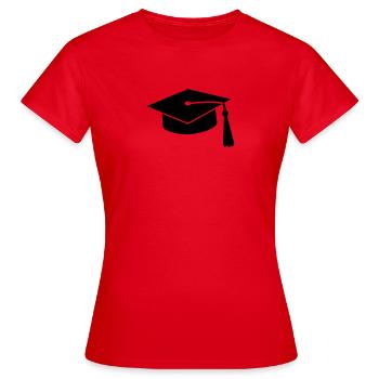 graduation hat v2 - T-shirt Femme - rouge - Devant - AI Model Female 172 dark (172cm)