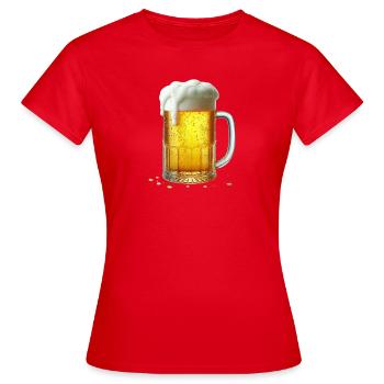 Schaumkrone Bierkrug - Frauen T-Shirt - Rot - Vorne - AI Model Female 172 dark (172cm)