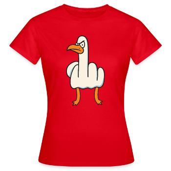 toi moi aussi - doigt puant - majeur - T-shirt Femme - rouge - Devant - AI Model Female 172 dark (172cm)