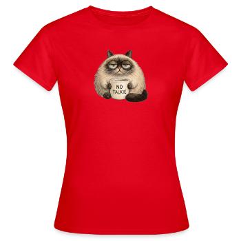 Le chat peu impressionné - T-shirt Femme - rouge - Devant - AI Model Female 172 dark (172cm)