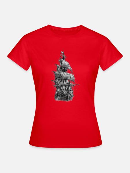 Piratenschiff Gothic Graphic - Frauen T-Shirt - Rot