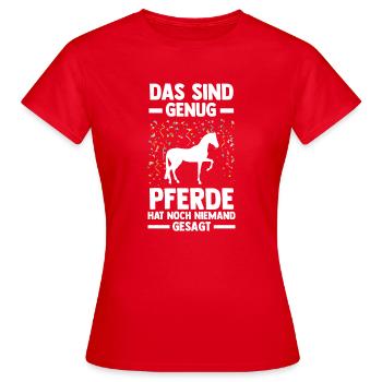Reiten Pferd Reiter Geschenk - Frauen T-Shirt - Rot - Vorne - AI Model Female 172 dark (172cm)