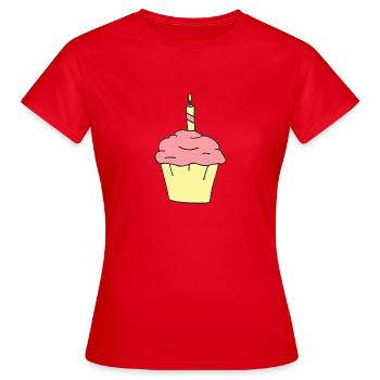 gâteau d'anniversaire - T-shirt Femme - rouge - Devant - AI Model Female 172 dark (172cm)