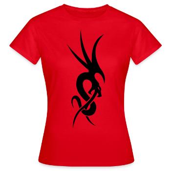 tribal dragon - Frauen T-Shirt - Rot - Vorne - AI Model Female 172 dark (172cm)