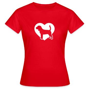 Beagle Herz Icon - Frauen T-Shirt - Rot - Vorne - AI Model Female 172 dark (172cm)