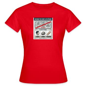 Kopf Stein Pflaster Konfliktlösung - Frauen T-Shirt - Rot - Vorne - AI Model Female 172 dark (172cm)