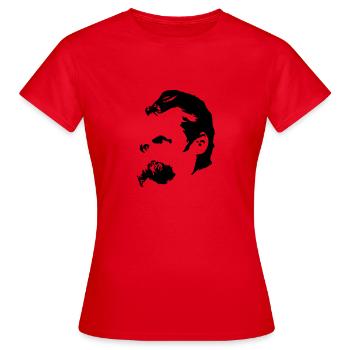 Nietzsche - T-shirt Femme - rouge - Devant - AI Model Female 172 dark (172cm)