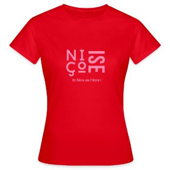 Niçoise - T-shirt Femme - rouge - Devant - AI Model Female 172 dark (172cm)