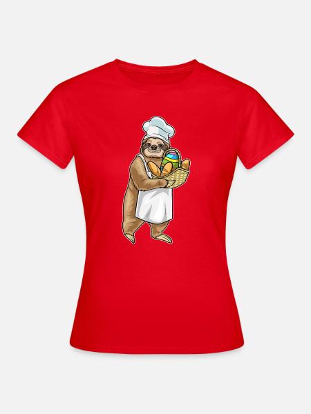 Faultier Ostern Backen - Frauen T-Shirt - Rot