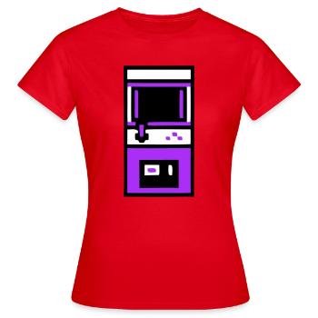 Nostalgischer Arcade Automat Gamer - Frauen T-Shirt - Rot - Vorne - AI Model Female 172 dark (172cm)