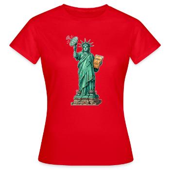 Statue of Communication - Women's T-Shirt - red - Front - AI Model Female 172 dark (172cm)