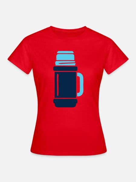 Isolierflasche Wander Logo - Frauen T-Shirt - Rot