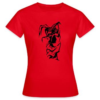 Zeichnung Windsturmfrau - Frauen T-Shirt - Rot - Vorne - AI Model Female 172 dark (172cm)