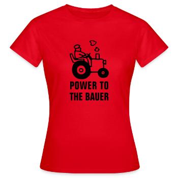 power_to_the_bauer_072011_b_1c - Women's T-Shirt - red - Front - AI Model Female 172 dark (172cm)