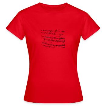 Musiknoten - Frauen T-Shirt - Rot - Vorne - AI Model Female 172 dark (172cm)