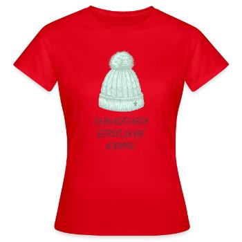 Ich hab’ ne Bommel – Lustiger Mützen-Spruch - Frauen T-Shirt - Rot - Vorne - AI Model Female 172 dark (172cm)