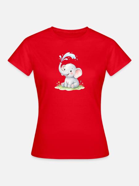 Pastell Elefant Wasserspiel - Frauen T-Shirt - Rot