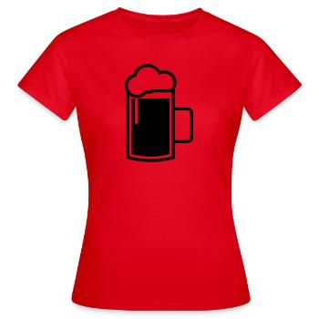 Bierkrug - Frauen T-Shirt - Rot - Vorne - AI Model Female 172 dark (172cm)