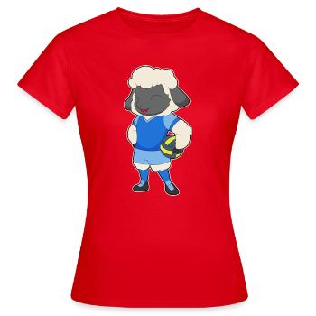 Schaf Volleyballspieler Volleyball - Frauen T-Shirt - Rot - Vorne - AI Model Female 172 dark (172cm)