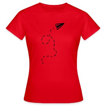 Papierflieger - Frauen T-Shirt - Rot - Vorne - AI Model Female 172 dark (172cm)