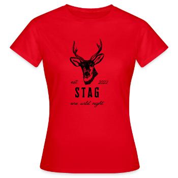 Stag One Wild Night - Women's T-Shirt - red - Front - AI Model Female 172 dark (172cm)