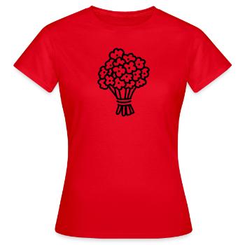 Blumenstrauß - Line - Frauen T-Shirt - Rot - Vorne - AI Model Female 172 dark (172cm)