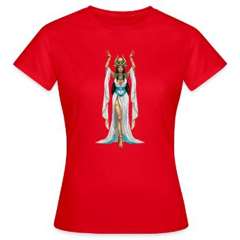 Ägyptische Göttin Isis Cosplay - Frauen T-Shirt - Rot - Vorne - AI Model Female 172 dark (172cm)