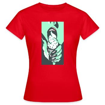 icekiss_fill - T-shirt Femme - rouge - Devant - AI Model Female 172 dark (172cm)