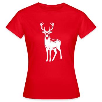 cerf bois symbole armoiries pictogramme vectoriel - T-shirt Femme - rouge - Devant - AI Model Female 172 dark (172cm)