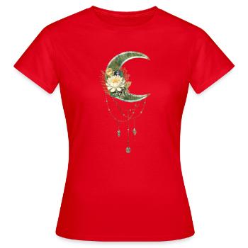 Lune élégante et noble avec des fleurs - T-shirt Femme - rouge - Devant - AI Model Female 172 dark (172cm)