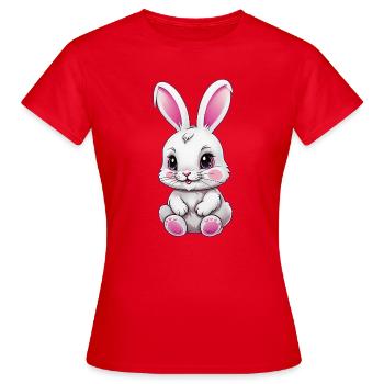 Häschen - Frauen T-Shirt - Rot - Vorne - AI Model Female 172 dark (172cm)