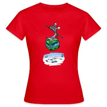 1422-Gondel-GRÜN - Frauen T-Shirt - Rot - Vorne - AI Model Female 172 dark (172cm)
