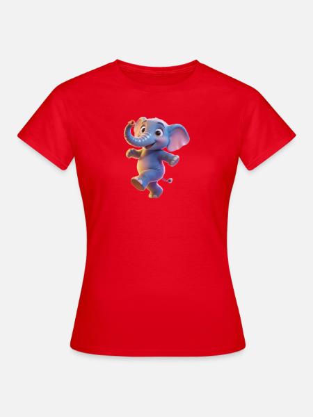 Neonfarben Elefanten-Tanzkind - Frauen T-Shirt - Rot