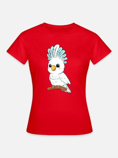 Weißer Kakadu mit blauem Kamm - Frauen T-Shirt - Rot