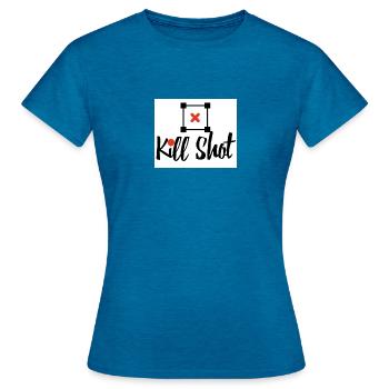 Tuer le coup - T-shirt Femme - bleu saphir antique chiné - Devant - AI Model Female 172 dark (172cm)