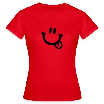 Smiley visage - T-shirt Femme - rouge - Devant - AI Model Female 172 dark (172cm)