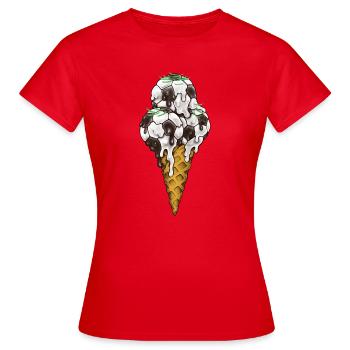 Ballons de Foot Crème Glacée - T-shirt Femme - rouge - Devant - AI Model Female 172 dark (172cm)