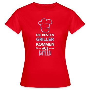 Les meilleurs barbecues viennent de Bavière / Grill, BBQ - T-shirt Femme - rouge - Devant - AI Model Female 172 dark (172cm)