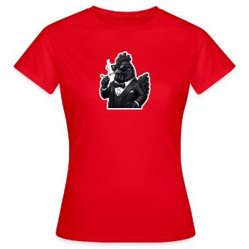 Zigarrenhähnchen im Smoking - Frauen T-Shirt - Rot - Vorne - AI Model Female 172 dark (172cm)