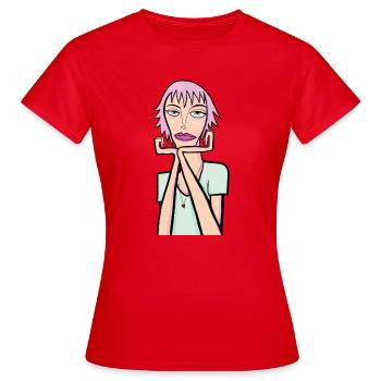 femme mélancolique - T-shirt Femme - rouge - Devant - AI Model Female 172 dark (172cm)