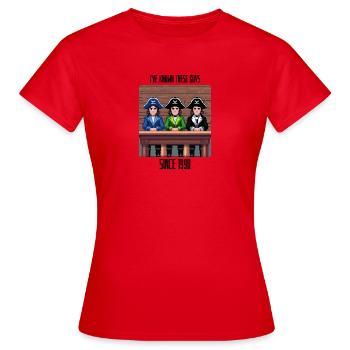 Je connais ces gars-là depuis 1990 - 8 Bit Retro - T-shirt Femme - rouge - Devant - AI Model Female 172 dark (172cm)