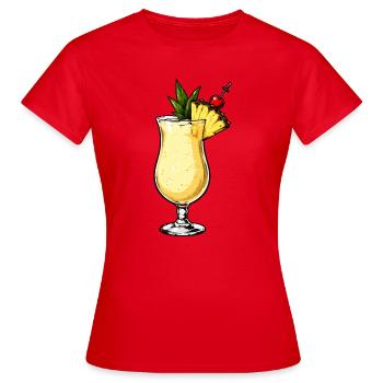 Pineapple Tiki Cocktail Flair - Women's T-Shirt - red - Front - AI Model Female 172 dark (172cm)