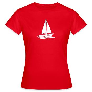 Segelboot - Frauen T-Shirt - Rot - Vorne - AI Model Female 172 dark (172cm)
